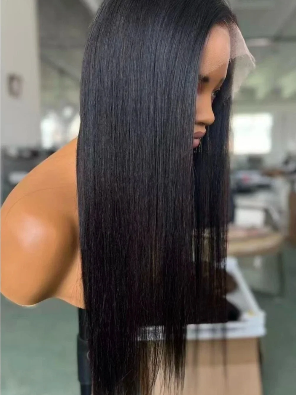 Black Straight Lace Front Wig - Sleek Natural-Look Hair